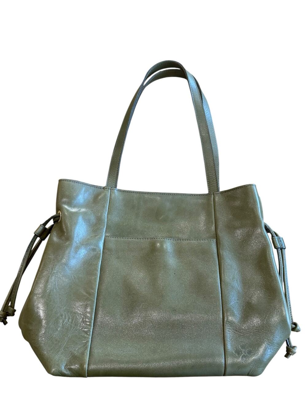Patricia Nash Everton Tote Olive Green Italian Leather Shoulder Bag Large